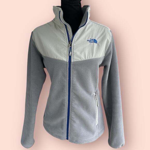 The North Face Fleece Jacket Gray Womens Small Full Zip Pockets Polartec Recycle - Picture 1 of 5